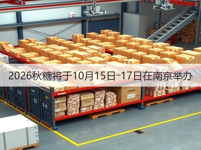 2026秋糖将于10月15日―17日在南京举办(图1)